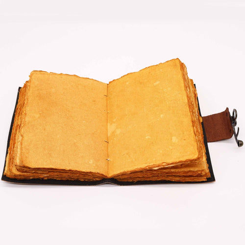 Leather Lotus Mandala Deckle-edge Notebook - Bobobiy