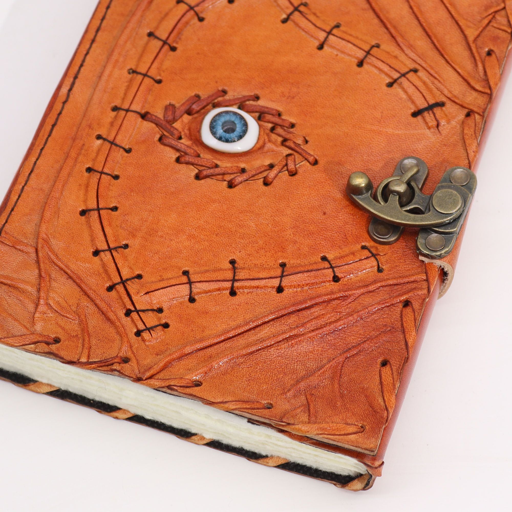 Light Brown Tan Book - Eye Decor - 160 Deckle Edges Pages - 20x15cm