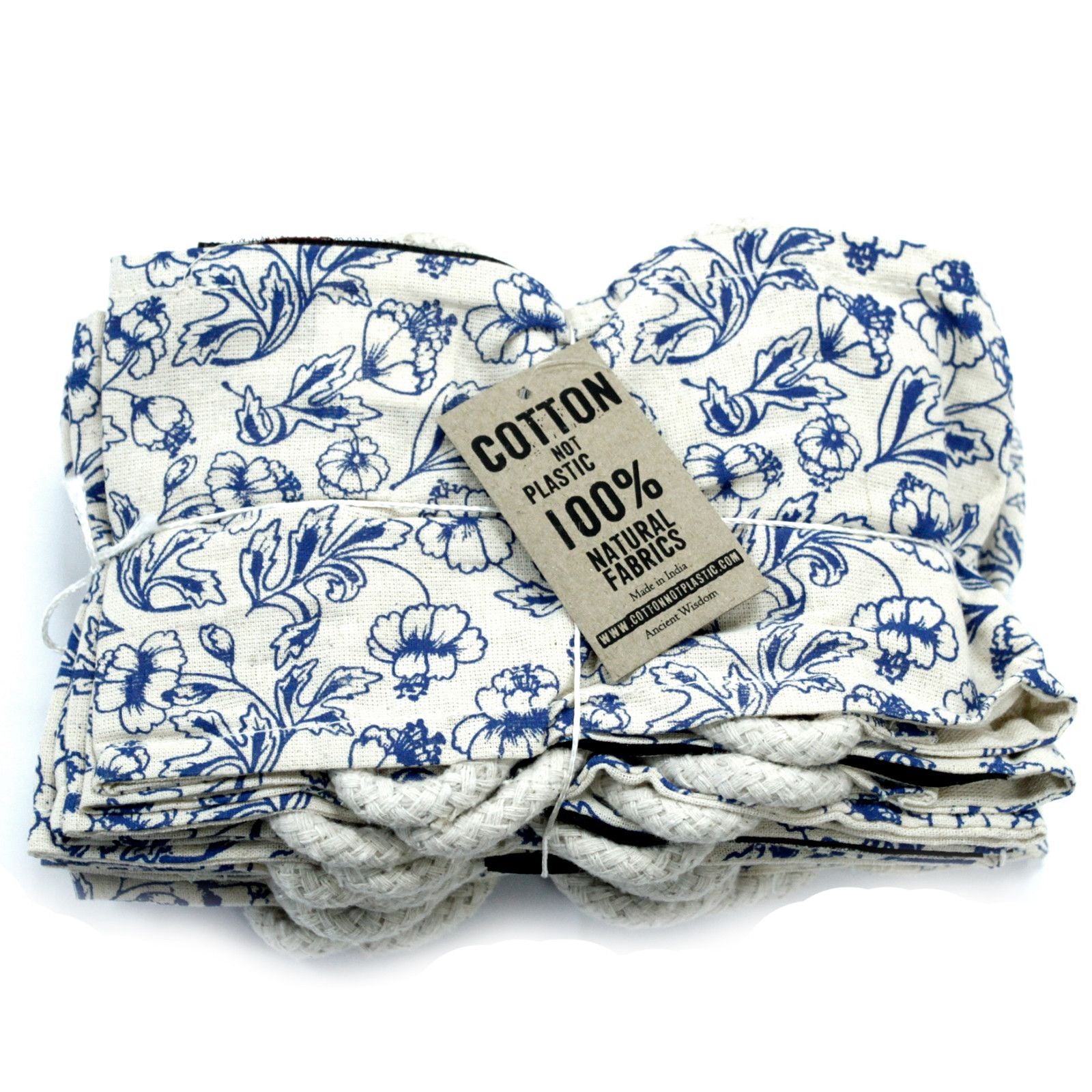 Cotton Wheat Bag with Rope Handles - Floral Patterns