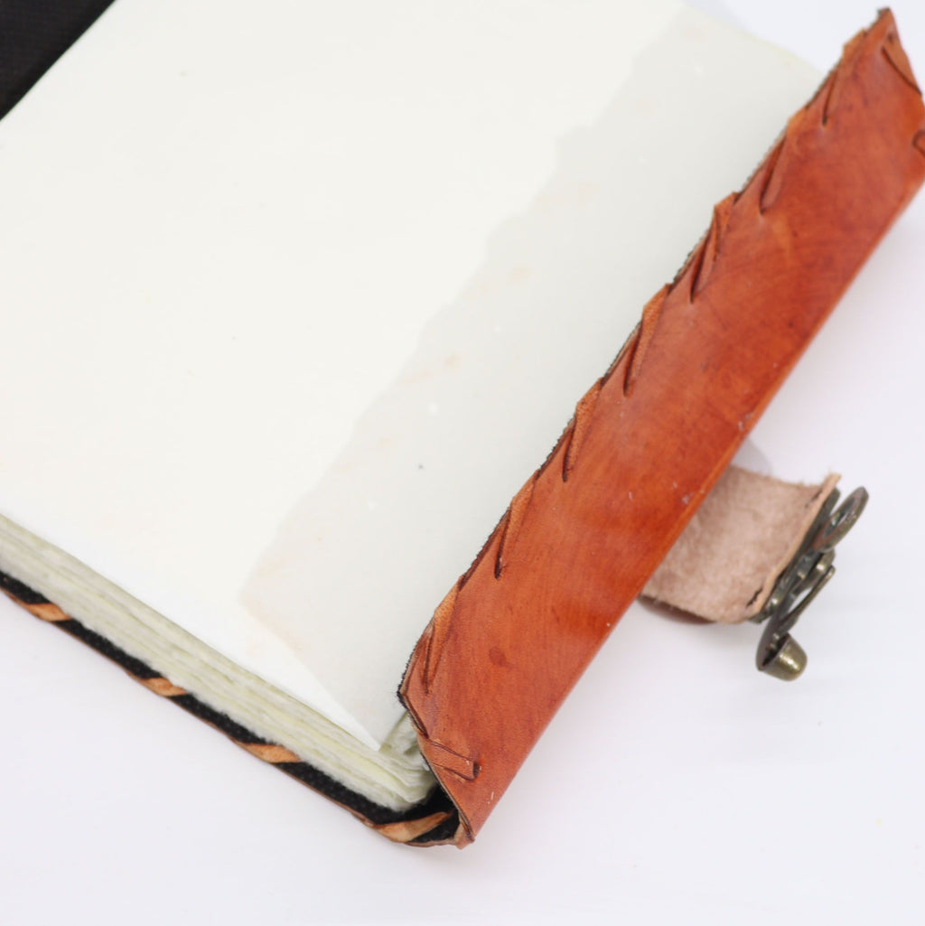 Light Brown Tan Book - Eye Decor - 160 Deckle Edges Pages - 20x15cm