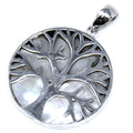 Tree of Life Silver Pendant 30mm - Mother of Pearl - Bobobiy