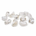 Ice quartz tumble stones, translucent clear oval pieces