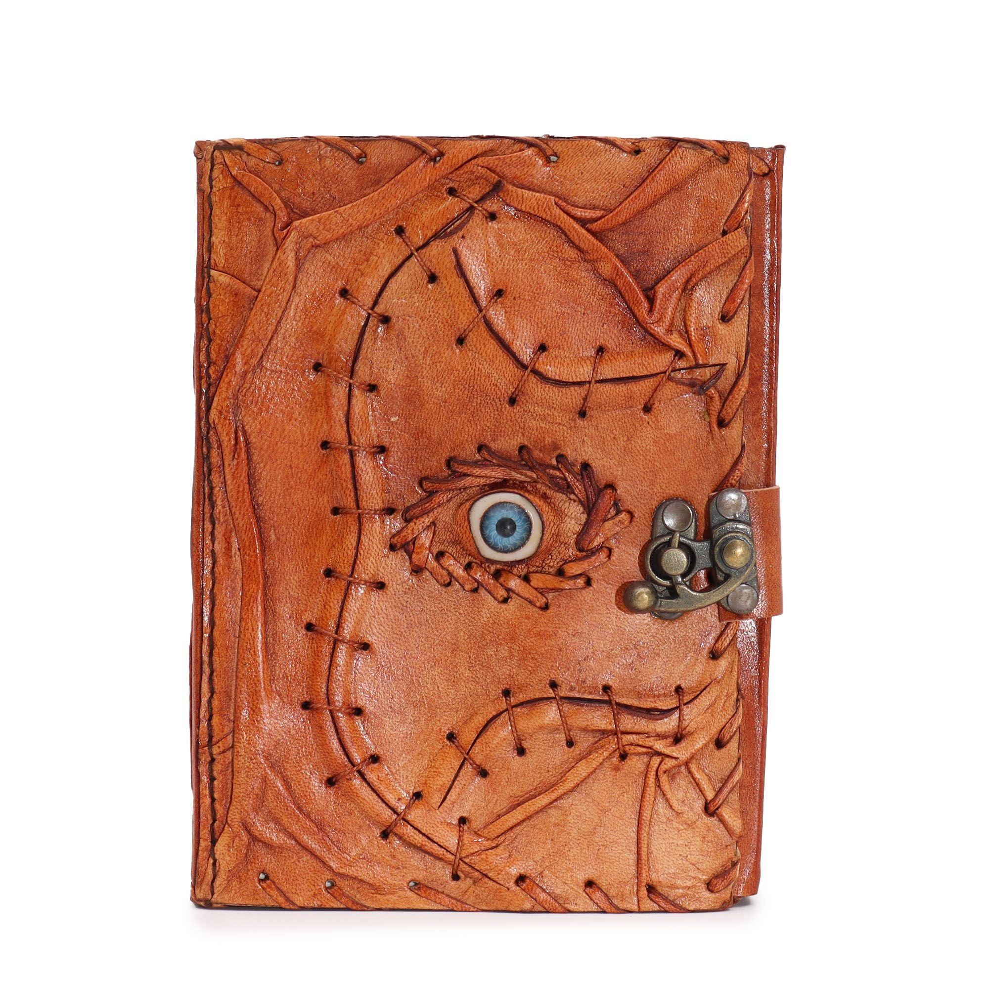 Light Brown Tan Book - Eye Decor - 160 Deckle Edges Pages - 17x12.5cm