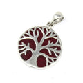 Tree of Life Silver Pendant 22mm - Coral Effect - Bobobiy