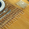 Water Hyacinth Natural Placemat - Robusta and Fringe - Bobobiy