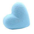 Light blue heart-shaped bath bomb with textured surface