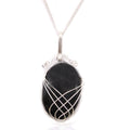 Swirl Wrapped Gemstone Necklace - Black Onyx - Bobobiy