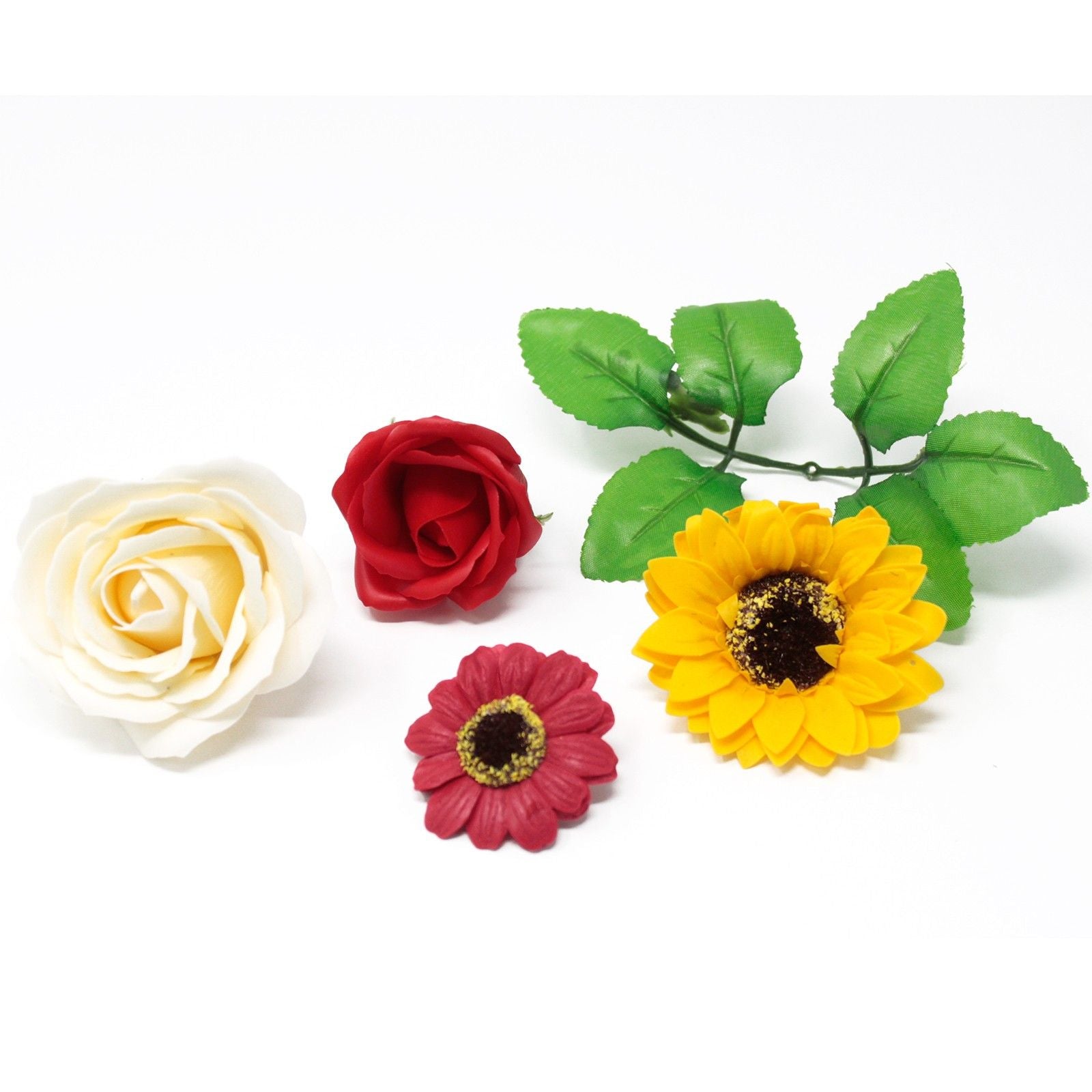 Craft Soap Flowers - Med Rose - Sunset Orange