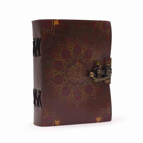 Leather Lotus Mandala Deckle-edge Notebook - Bobobiy