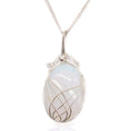 Swirl Wrapped Gemstone Necklace - Opalite - Bobobiy