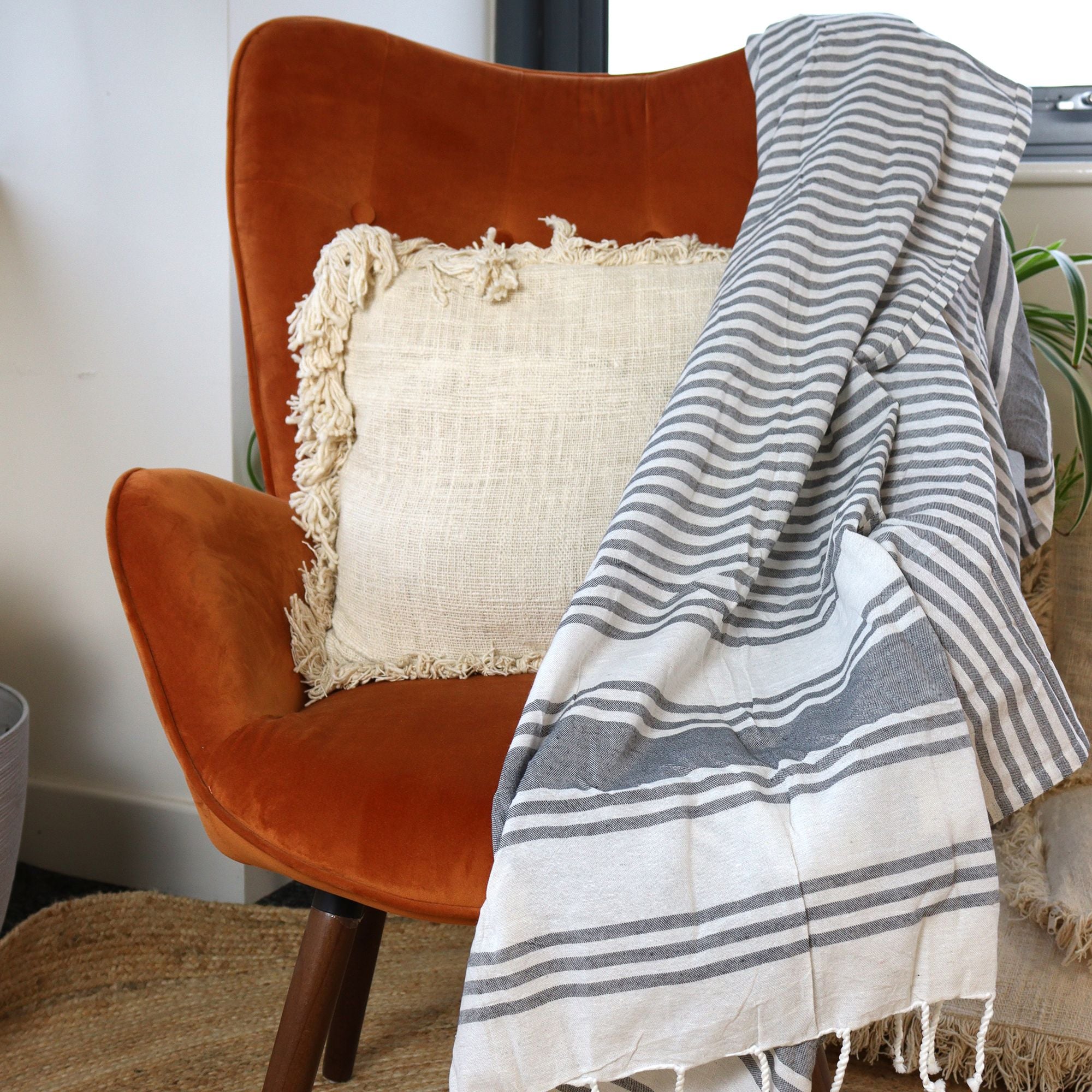 Hammam Spa Towel - Charcoal - 90x170cm