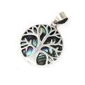 Tree of Life Silver Pendant 22mm - Abalone - Bobobiy