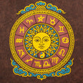 Nomad Sari Stonewashed Cotton T-Shirt - Sun & Zodiac - Brown - XL