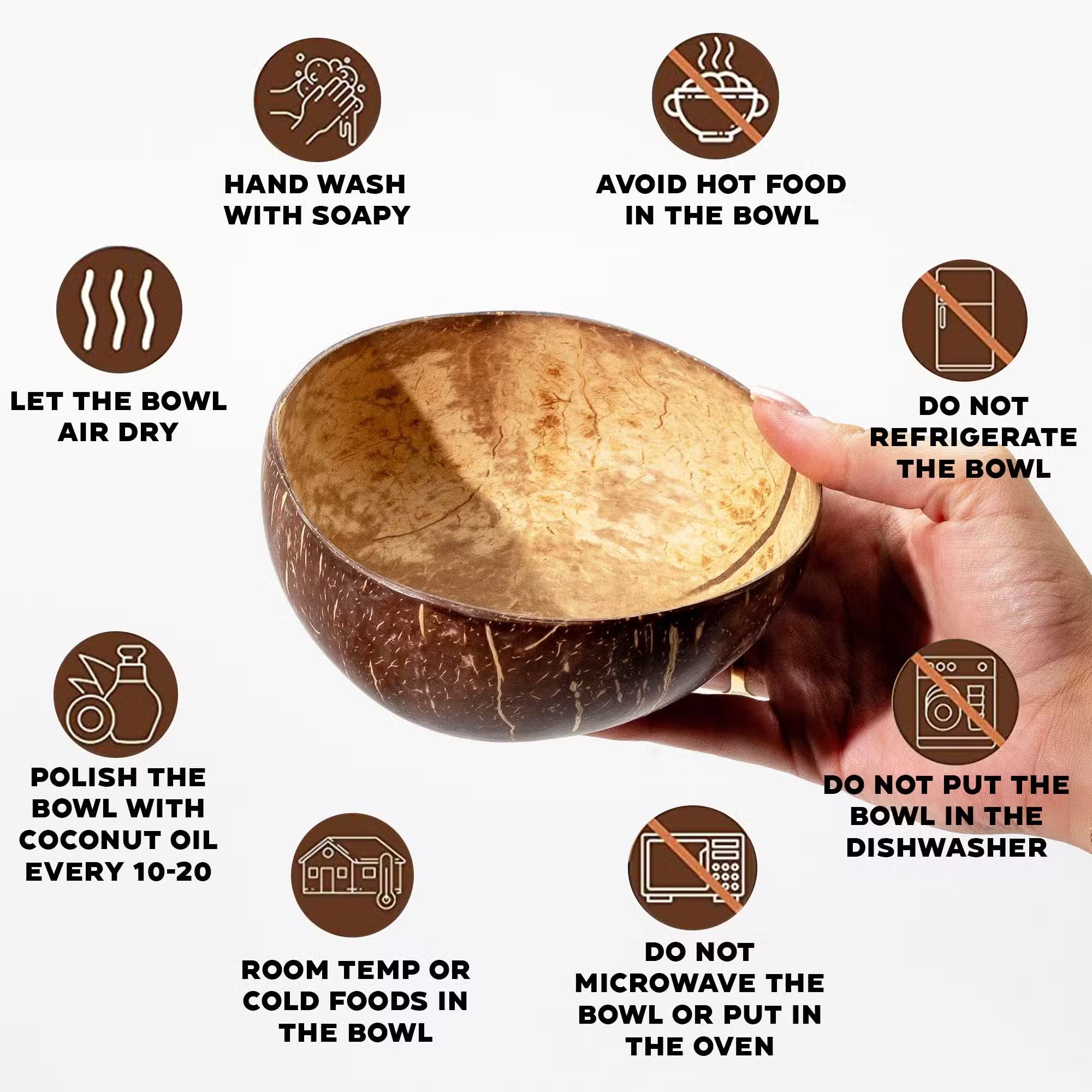 Small Natural Coconut Bowl on Stand