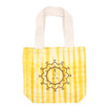 Tye-Dye Cotton Bag (6oz) - 38x42x12cm - Namaste Hands - Yellow - Natural Handle - Bobobiy
