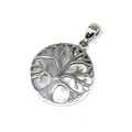 Tree of Life Silver Pendant 22mm - Mother of Pearl - Bobobiy