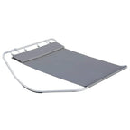 Grey double rocking sun lounger daybed with curved metal base and headrest pillow