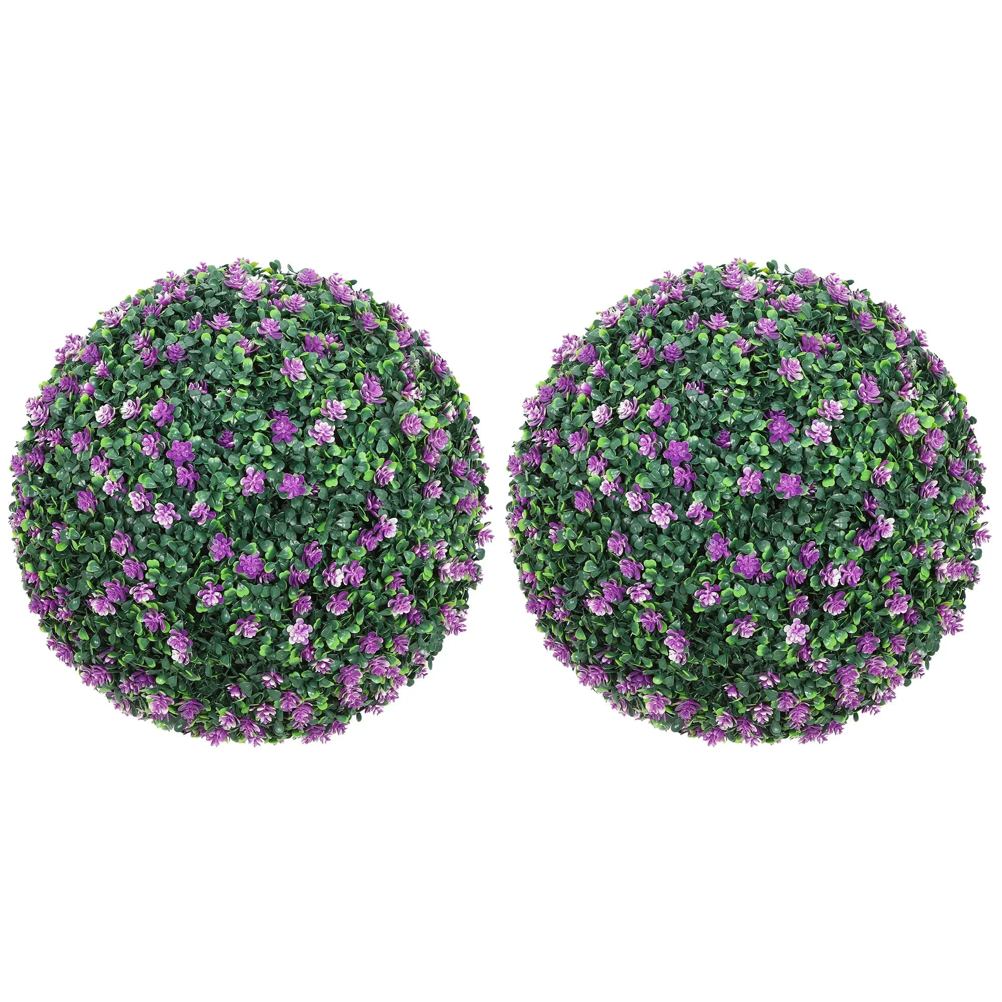 Set of Two Artificial Boxwood Balls Plants - Purple - Bobobiy