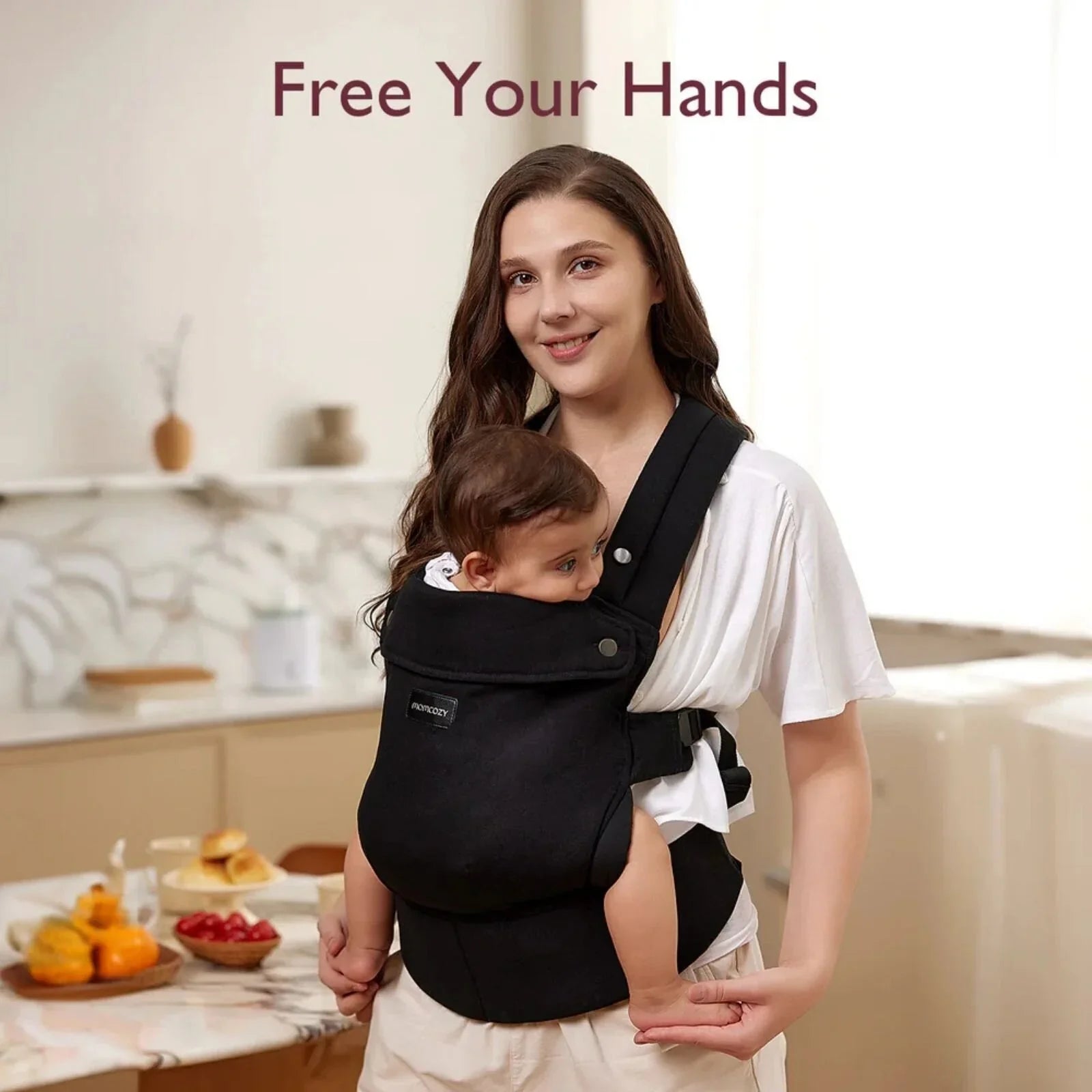Momcozy Baby Carrier Newborn to Toddler Cotton - Black
