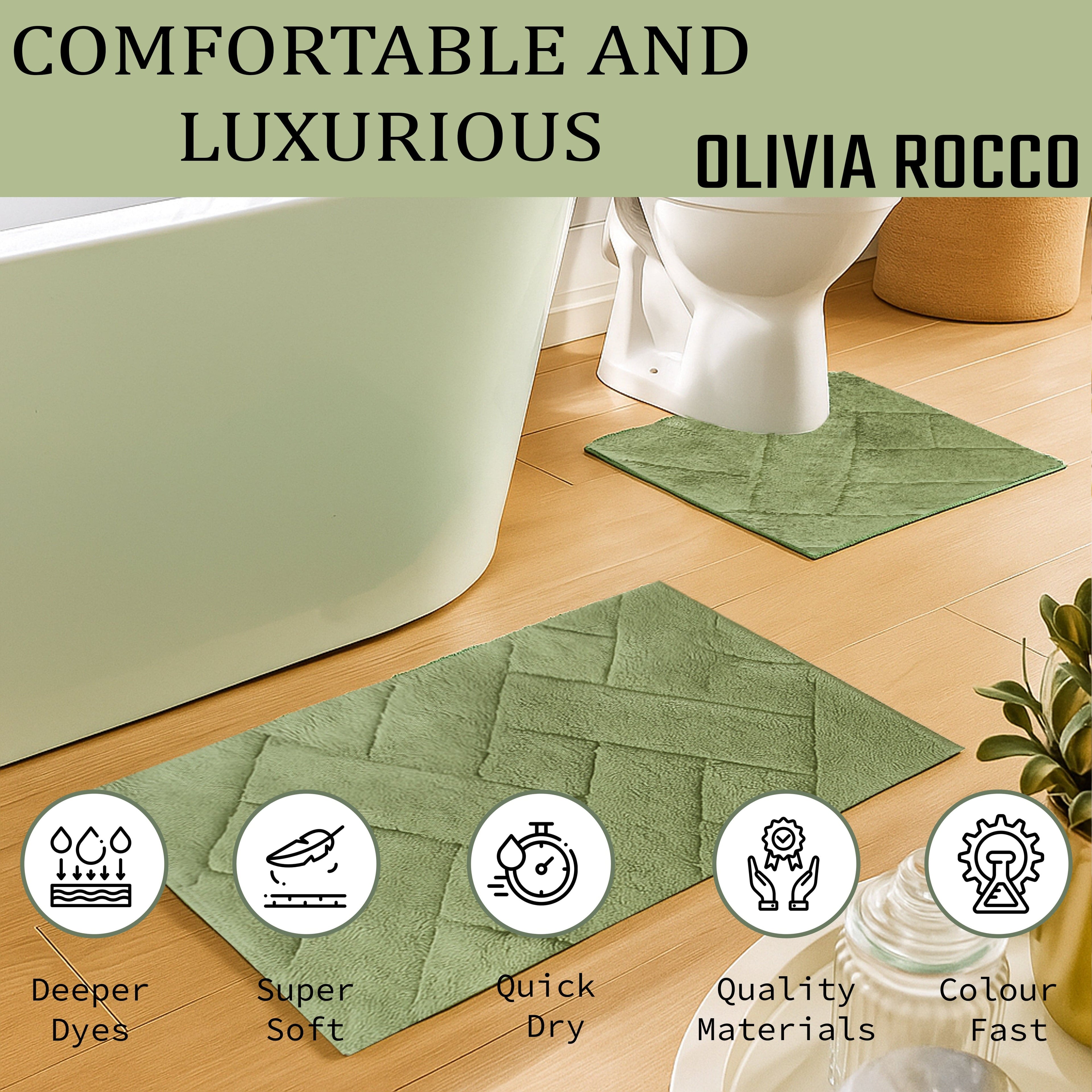 Bali Bath Mat & Pedestal Set Luxurious Super Absorbent Extra-Soft Cotton Mats for Bathroom Comfort and Style in Multiple Colours