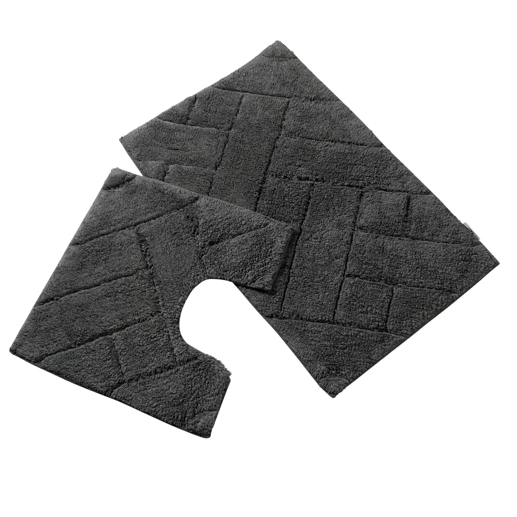 Bali Bath Mat & Pedestal Set Luxurious Super Absorbent Extra-Soft Cotton Mats for Bathroom Comfort and Style in Multiple Colours