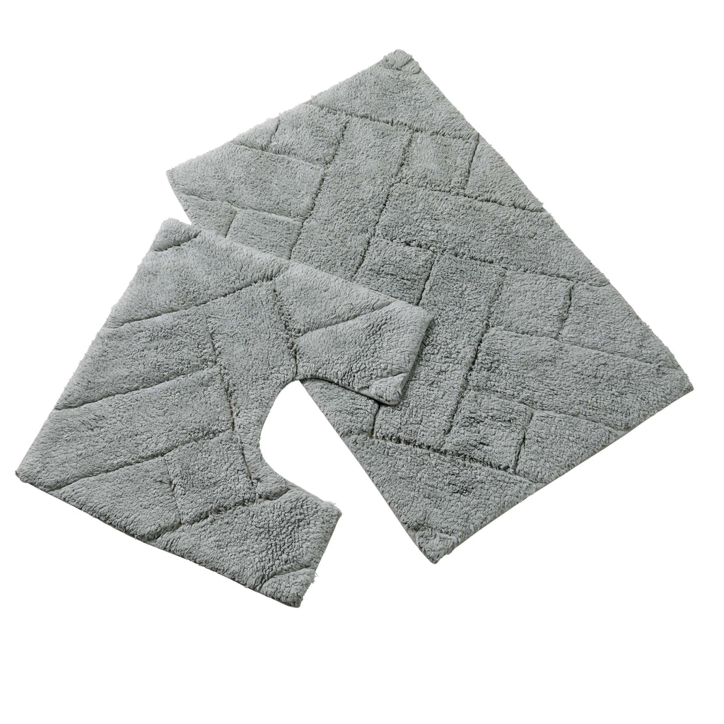 Bali Bath Mat & Pedestal Set Luxurious Super Absorbent Extra-Soft Cotton Mats for Bathroom Comfort and Style in Multiple Colours