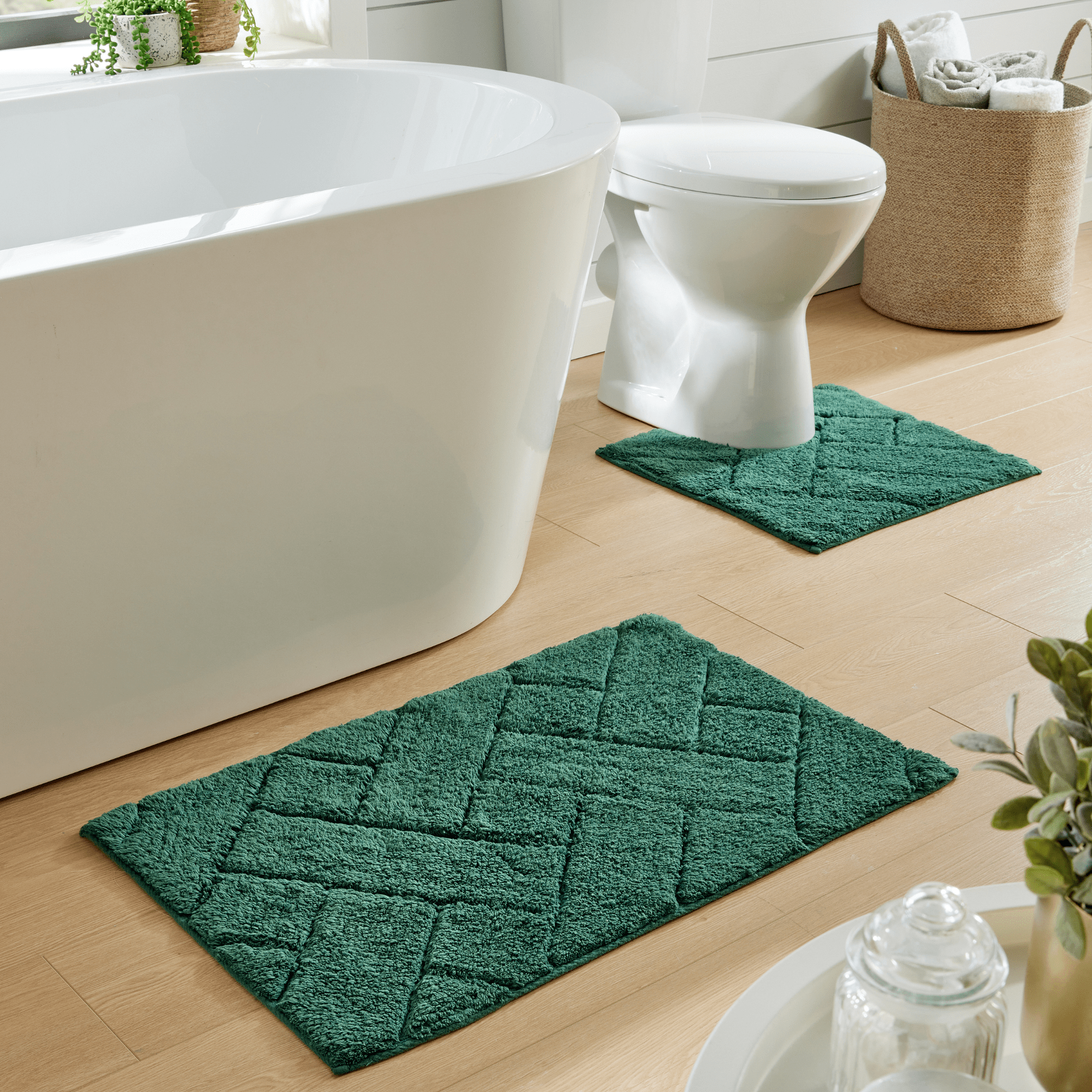 Bali Bath Mat & Pedestal Set Luxurious Super Absorbent Extra-Soft Cotton Mats for Bathroom Comfort and Style in Multiple Colours