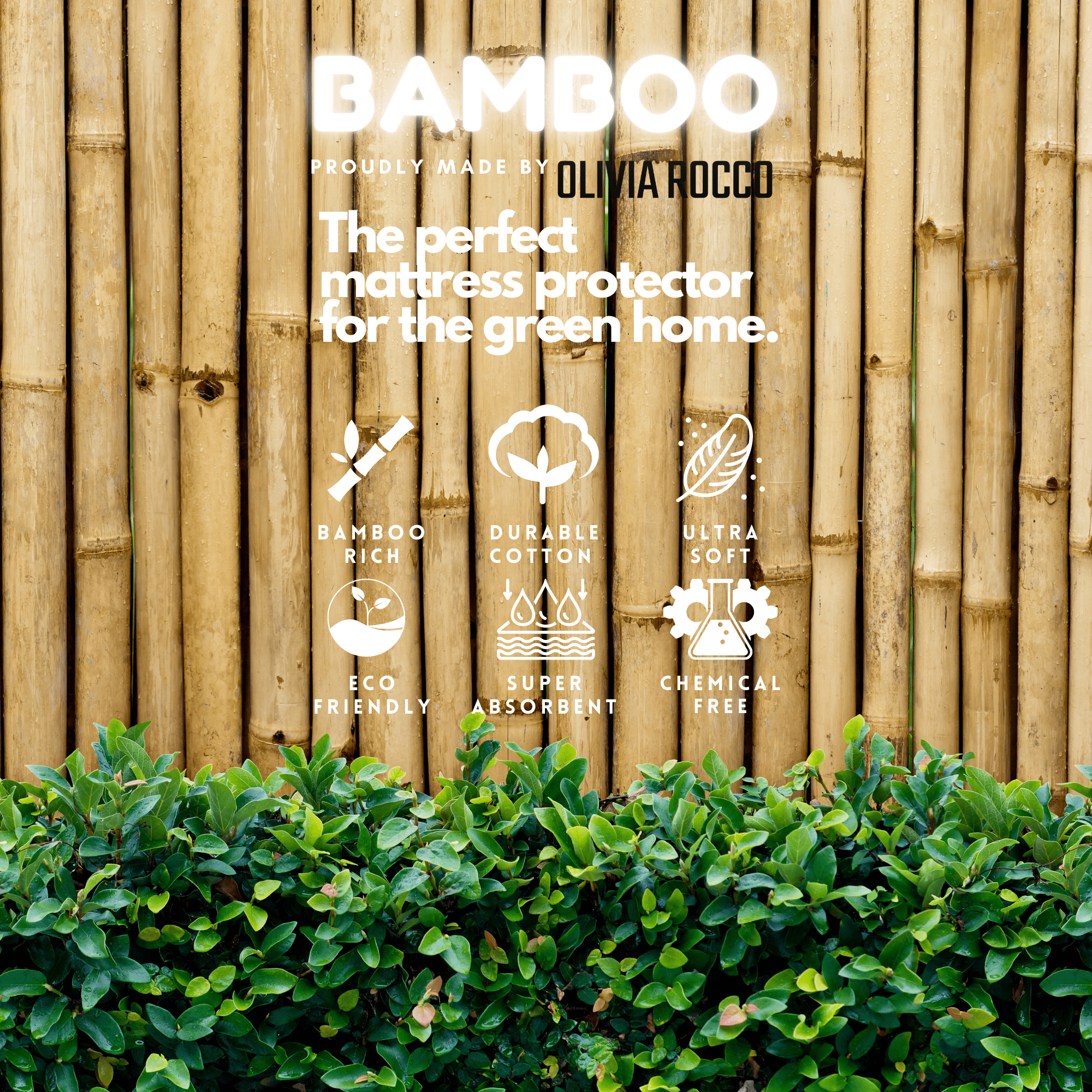 Bamboo Extra Deep Quilted Waterproof Mattress Protector Hypoallergenic Moisture-Wicking Bed Cover with Elastic Skirt