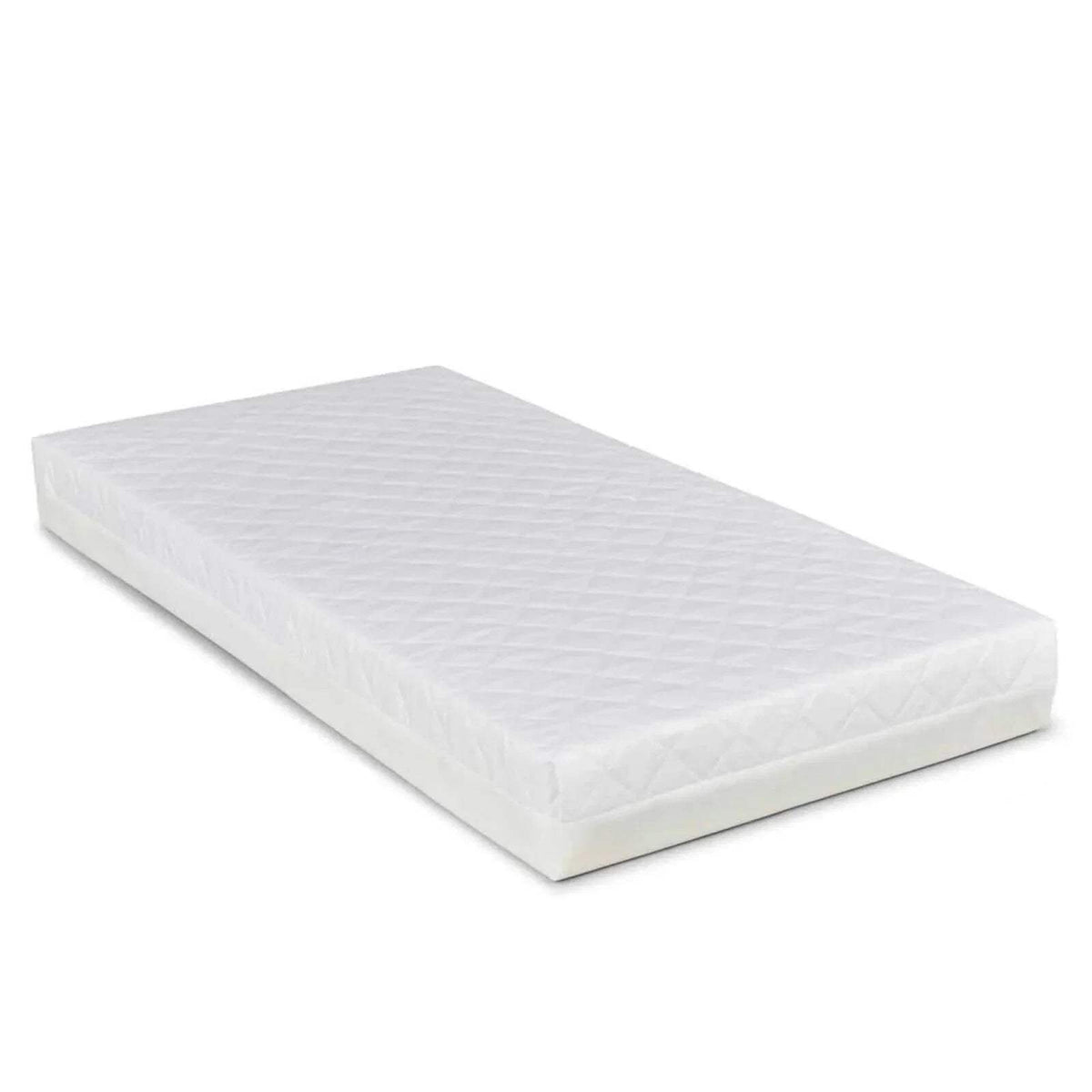 White mattress with quilted fabric top