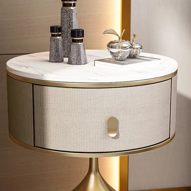 Luxury Unique Gold Nightstand