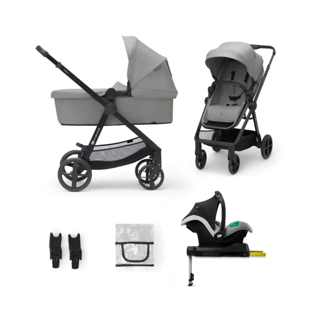 Kinderkraft Newly Mink Pro 4-in-1 Travel System - Moonlight Grey - Bobobiy