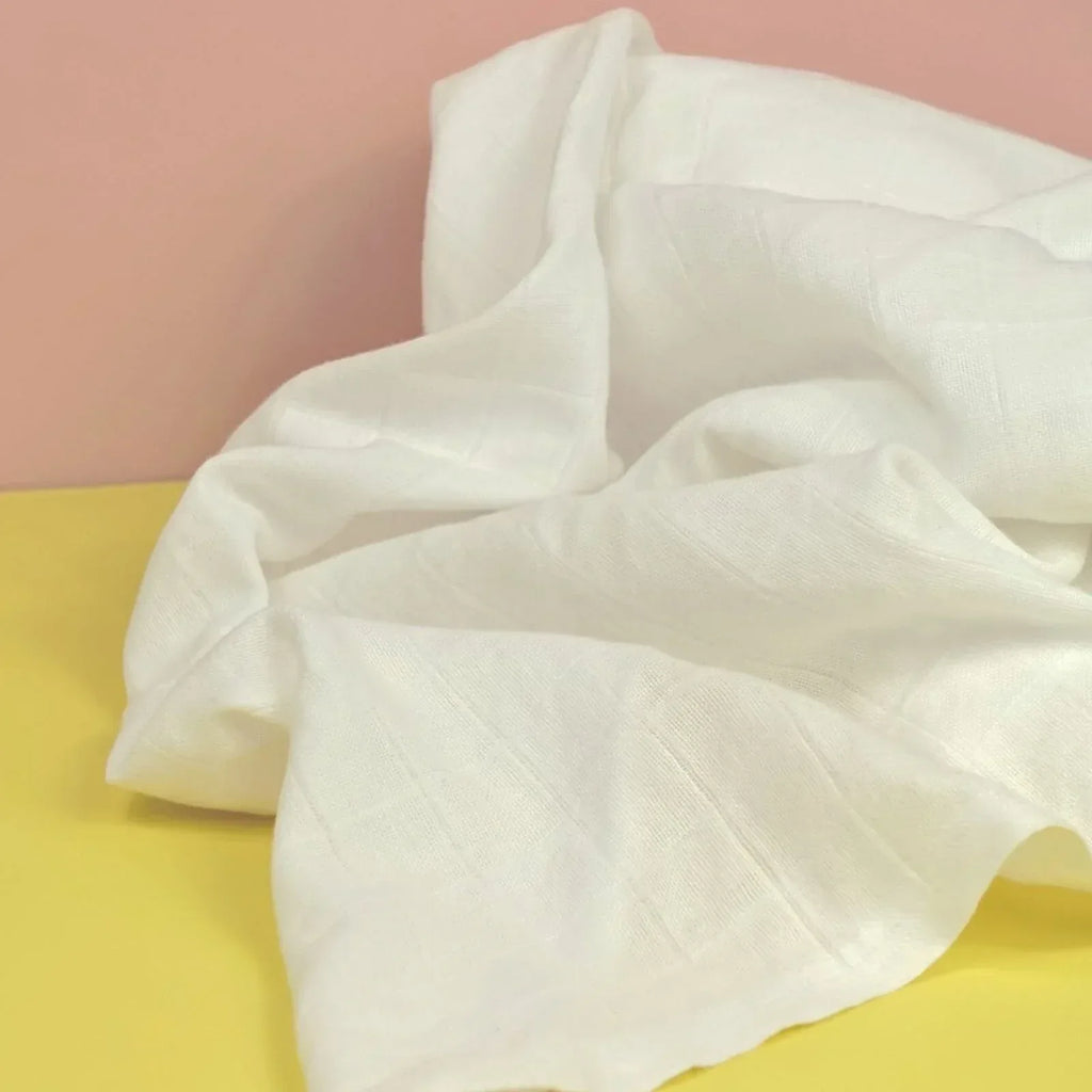 MuslinZ Muslin Swaddles 100x90cm 2 pcs - White - Bobobiy