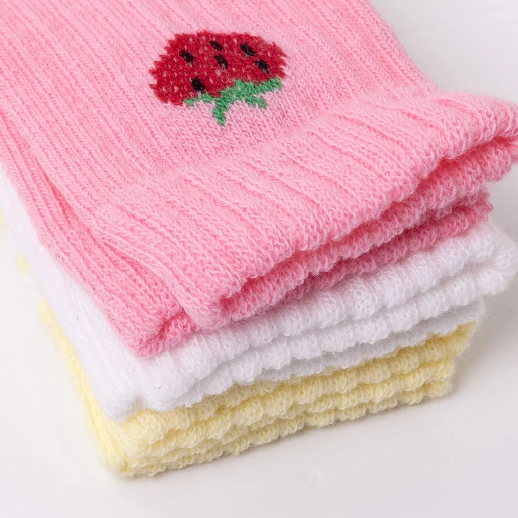 HelloBaby Girls 3-Pack Baby Socks Striped None - Pink