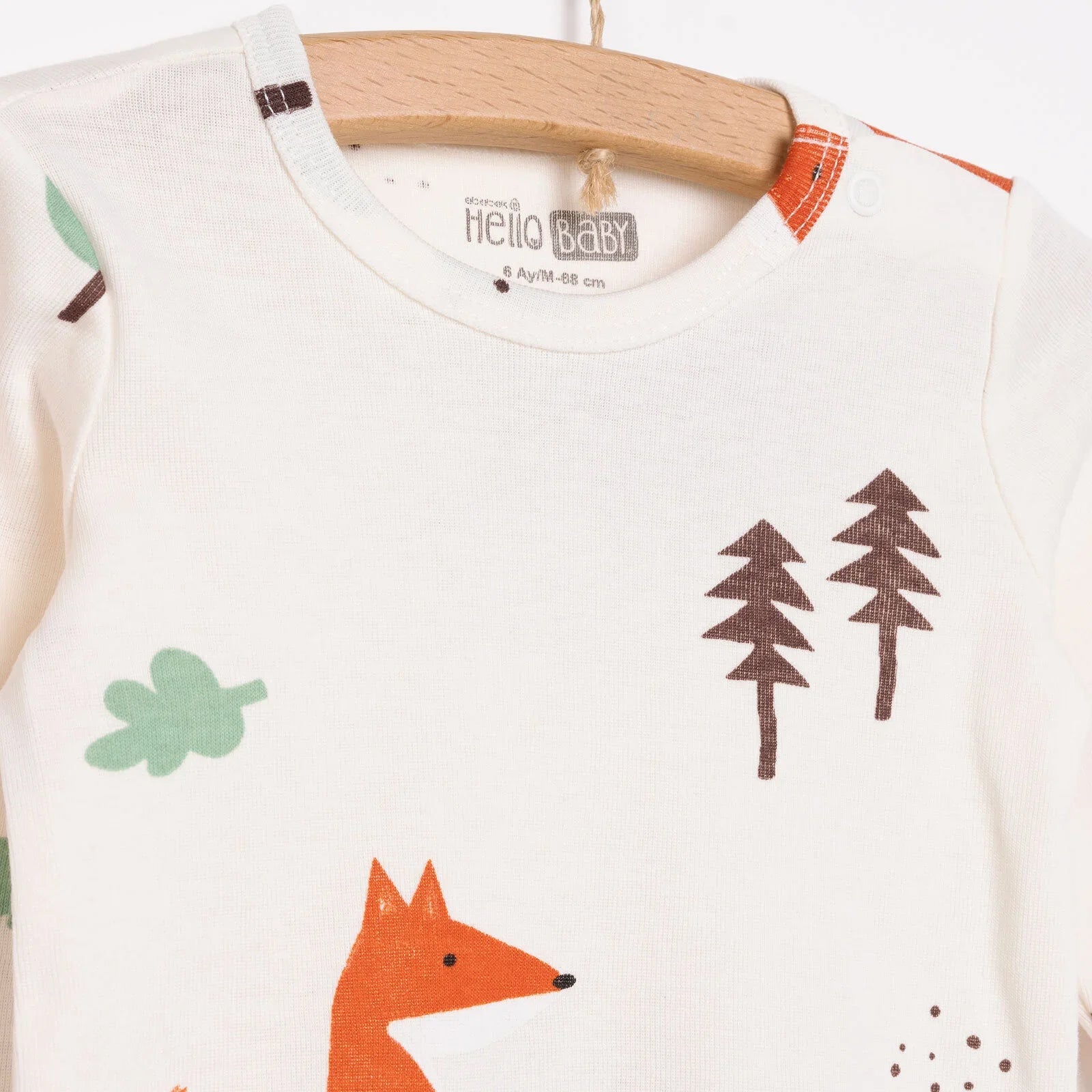 HelloBaby Boy 2-Pack Long Sleeve Bodysuit - Beige