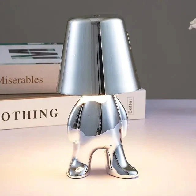 Bedside USB Chargeable Lamp Thinker Silver Edition