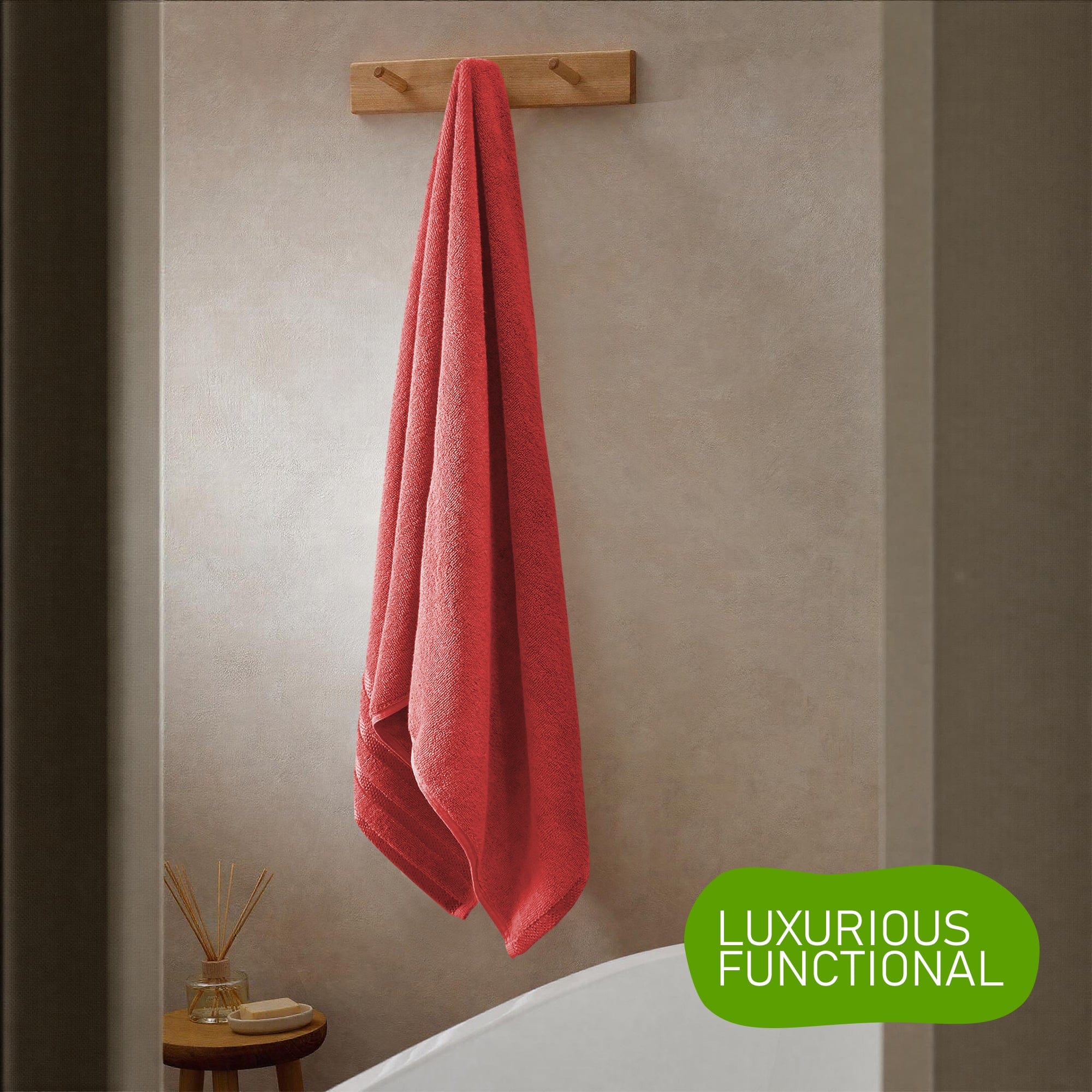 Belmont Viscose Stripe Red Towels 100% Cotton Hotel Quality Super Absorbent 10 Piece Bale Set, 4 Hand Towel & 12 Face Cloths