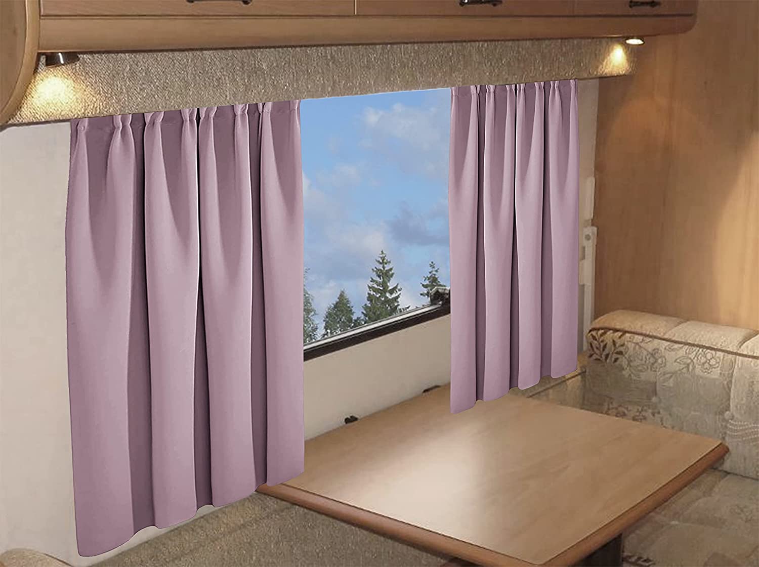 Blackout Thermal Curtains for Caravans and Campervans 100% Light Blocking 11 Colour Options Energy Efficient Pencil Pleat Panels