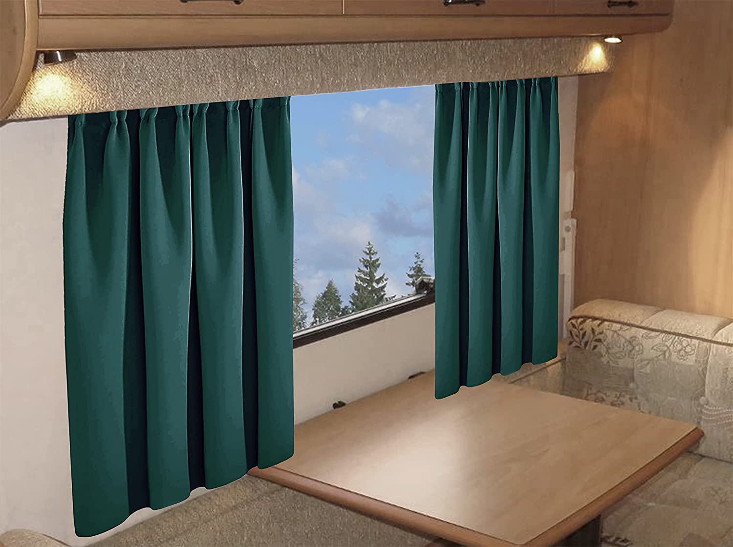 Blackout Thermal Curtains for Caravans and Campervans 100% Light Blocking 11 Colour Options Energy Efficient Pencil Pleat Panels