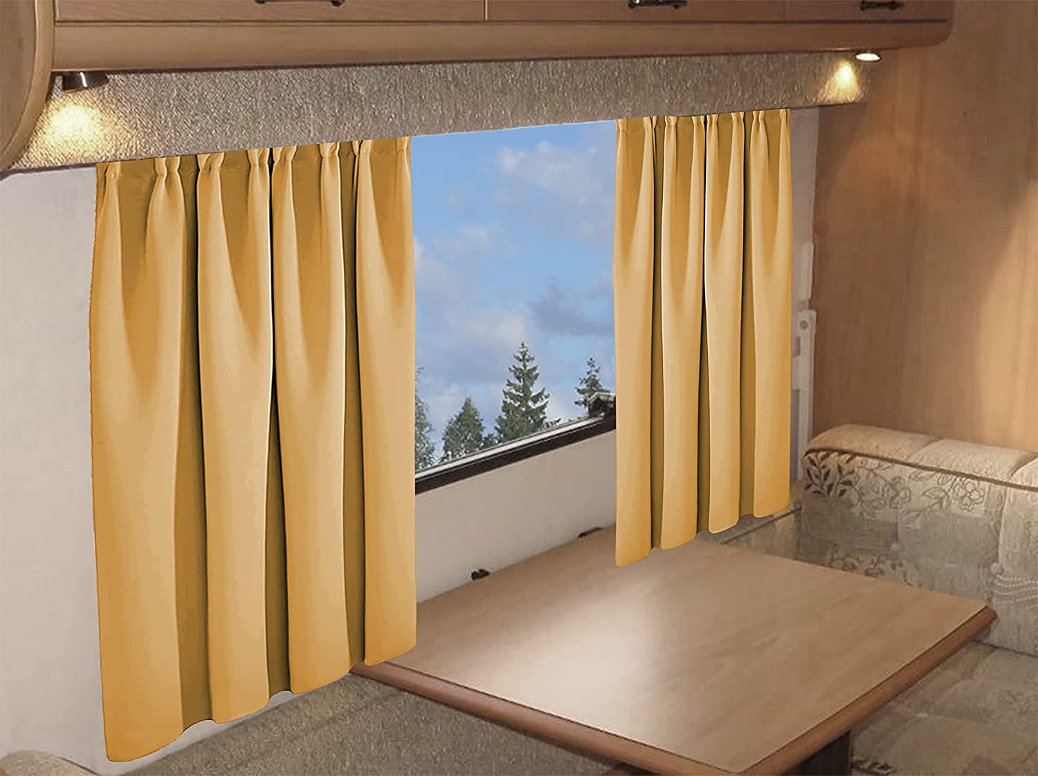 Blackout Thermal Curtains for Caravans and Campervans 100% Light Blocking 11 Colour Options Energy Efficient Pencil Pleat Panels