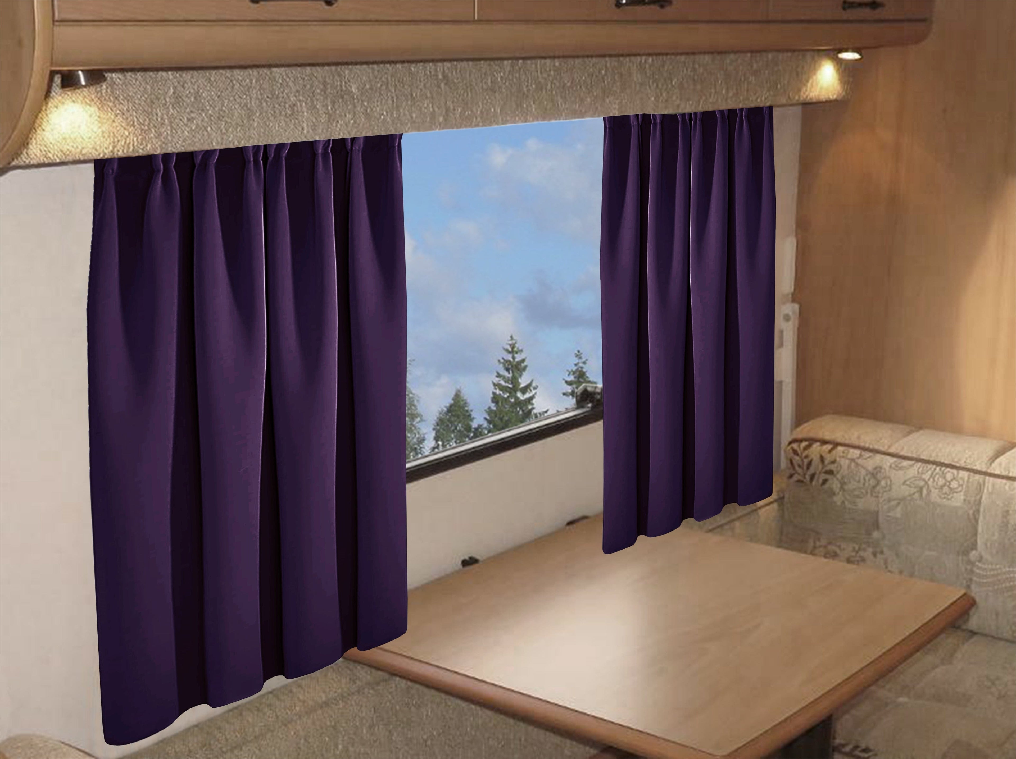 Blackout Thermal Curtains for Caravans and Campervans 100% Light Blocking 11 Colour Options Energy Efficient Pencil Pleat Panels