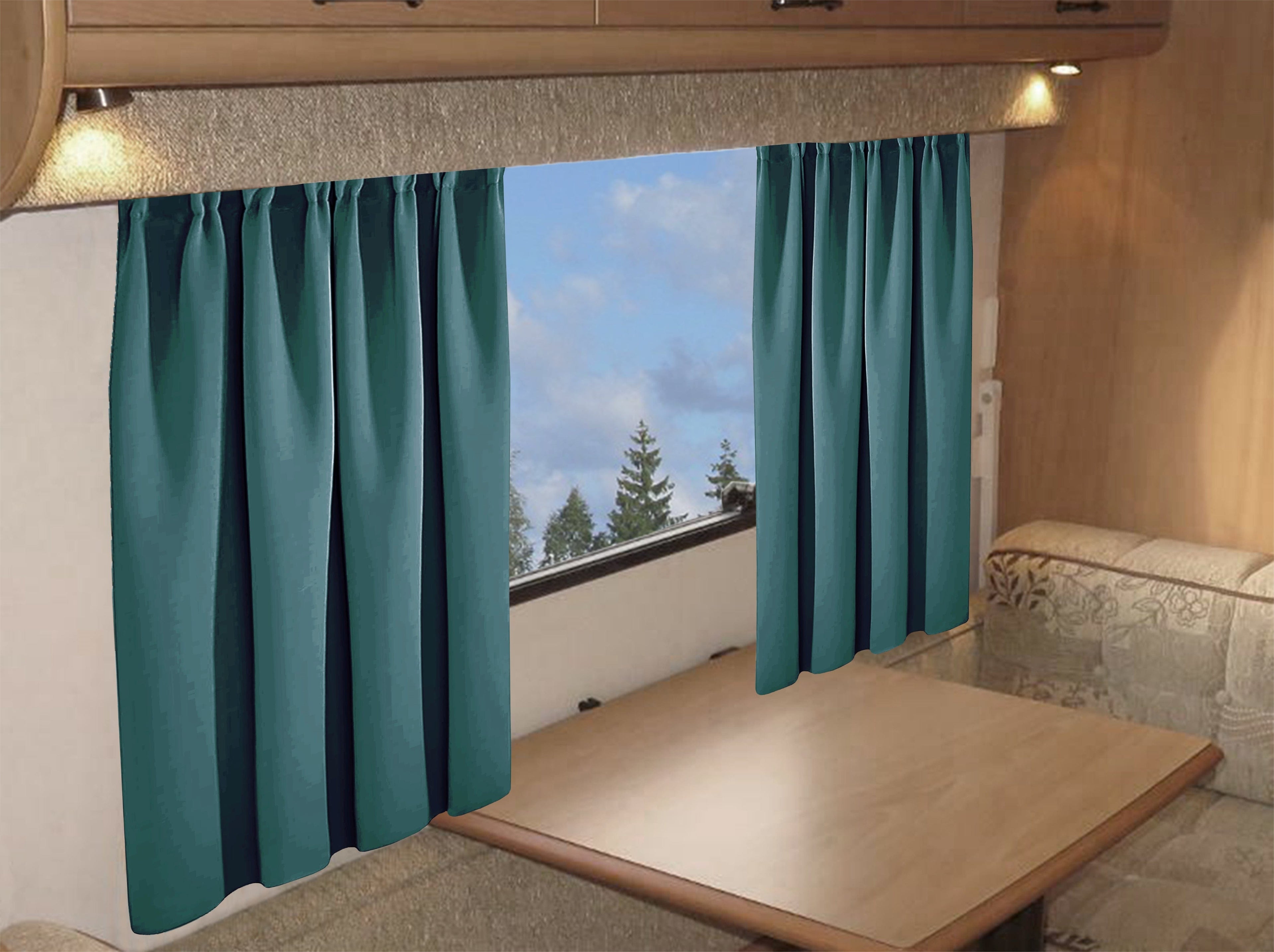 Blackout Thermal Curtains for Caravans and Campervans 100% Light Blocking 11 Colour Options Energy Efficient Pencil Pleat Panels