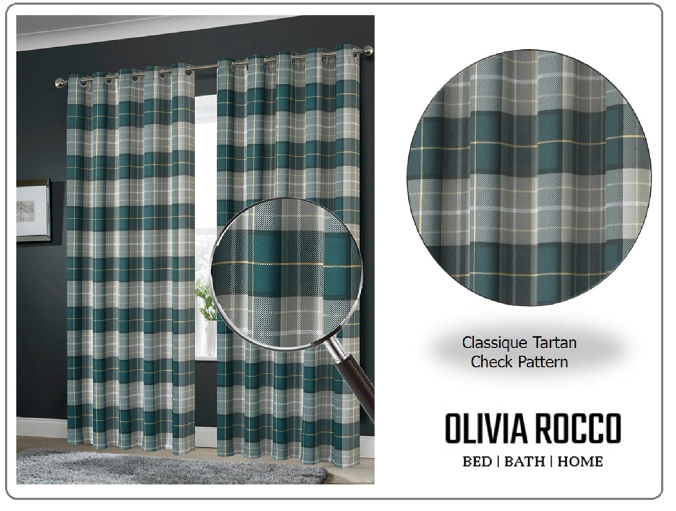 Blackout Thermal Curtains with Check and Marble Design Energy Saving Light Blocking Panels Multiple Sizes and Colours