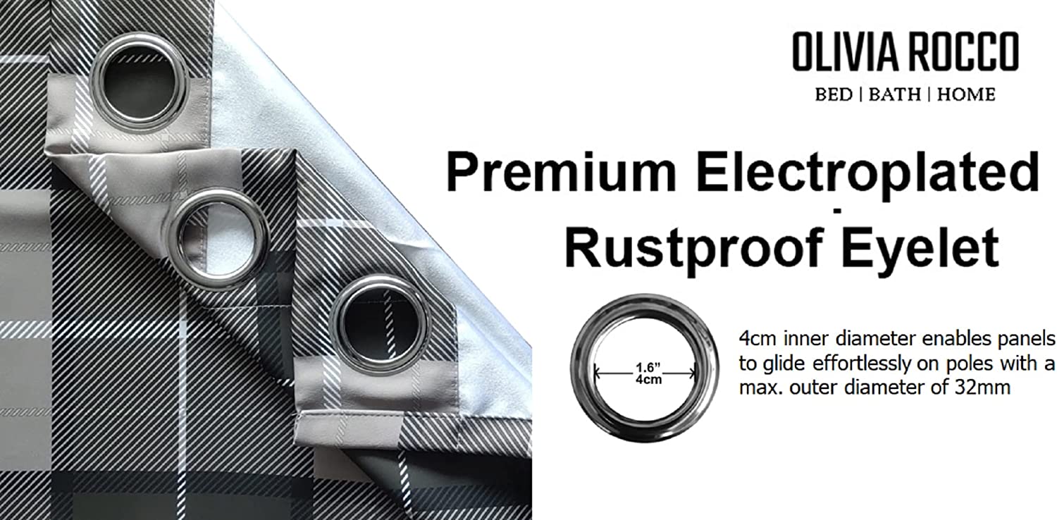 Blackout Thermal Curtains with Check and Marble Design Energy Saving Light Blocking Panels Multiple Sizes and Colours