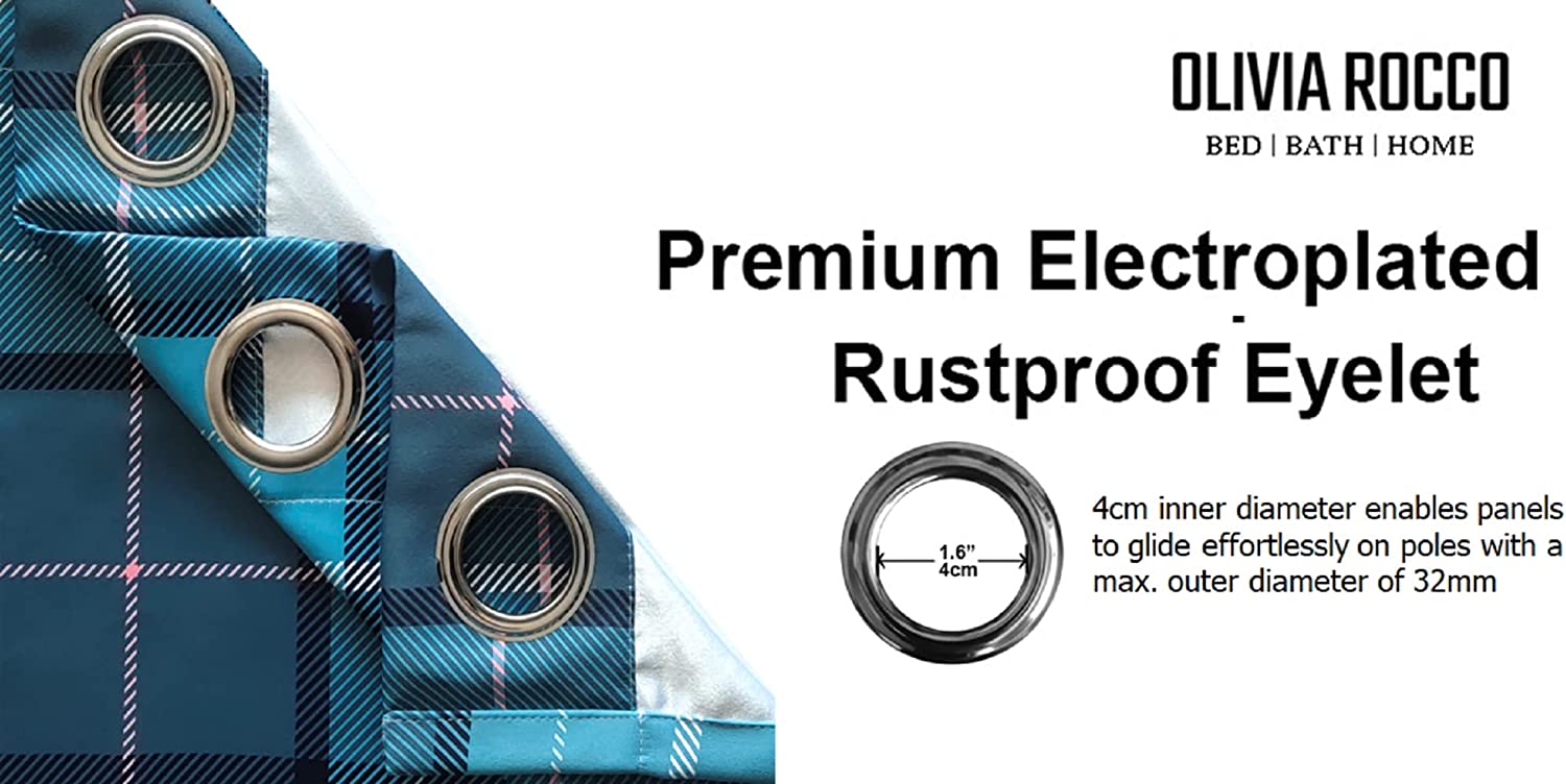 Blackout Thermal Curtains with Check and Marble Design Energy Saving Light Blocking Panels Multiple Sizes and Colours