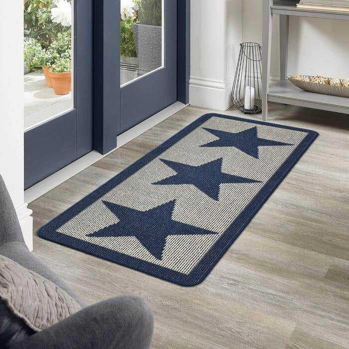 Washable Mat and Runner Star Design