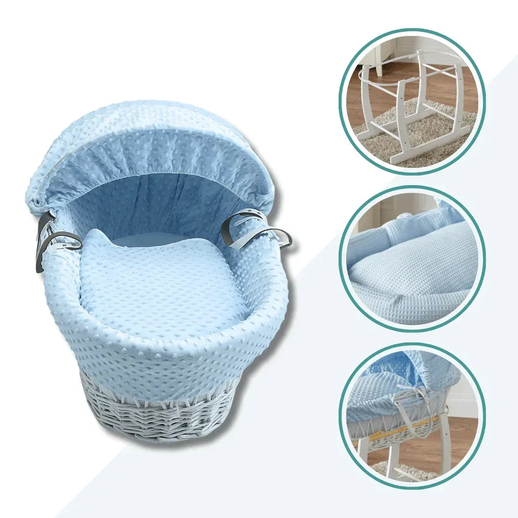 blue-waffle-white-wicker-baby-moses-basket-with-stand-913168 - Bobobiy