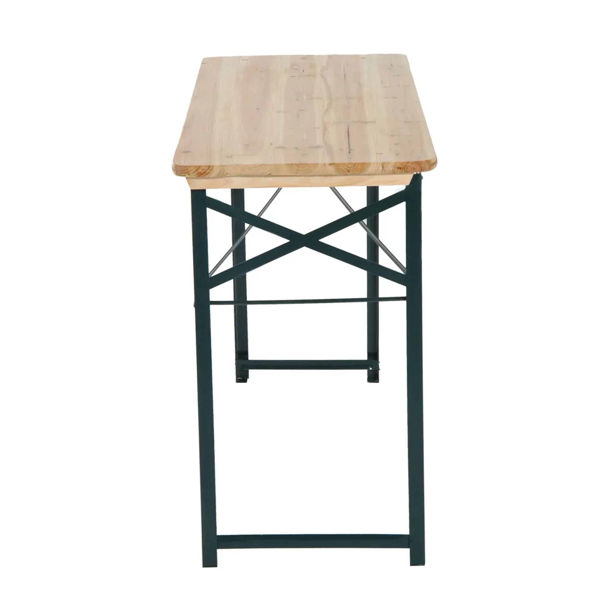 Portable Folding Camping Picnic Trestle Beer Table and 2 Bench Set Wooden Garden Furniture Patio Dining Party BBQ Chairs Stools - Bobobiy