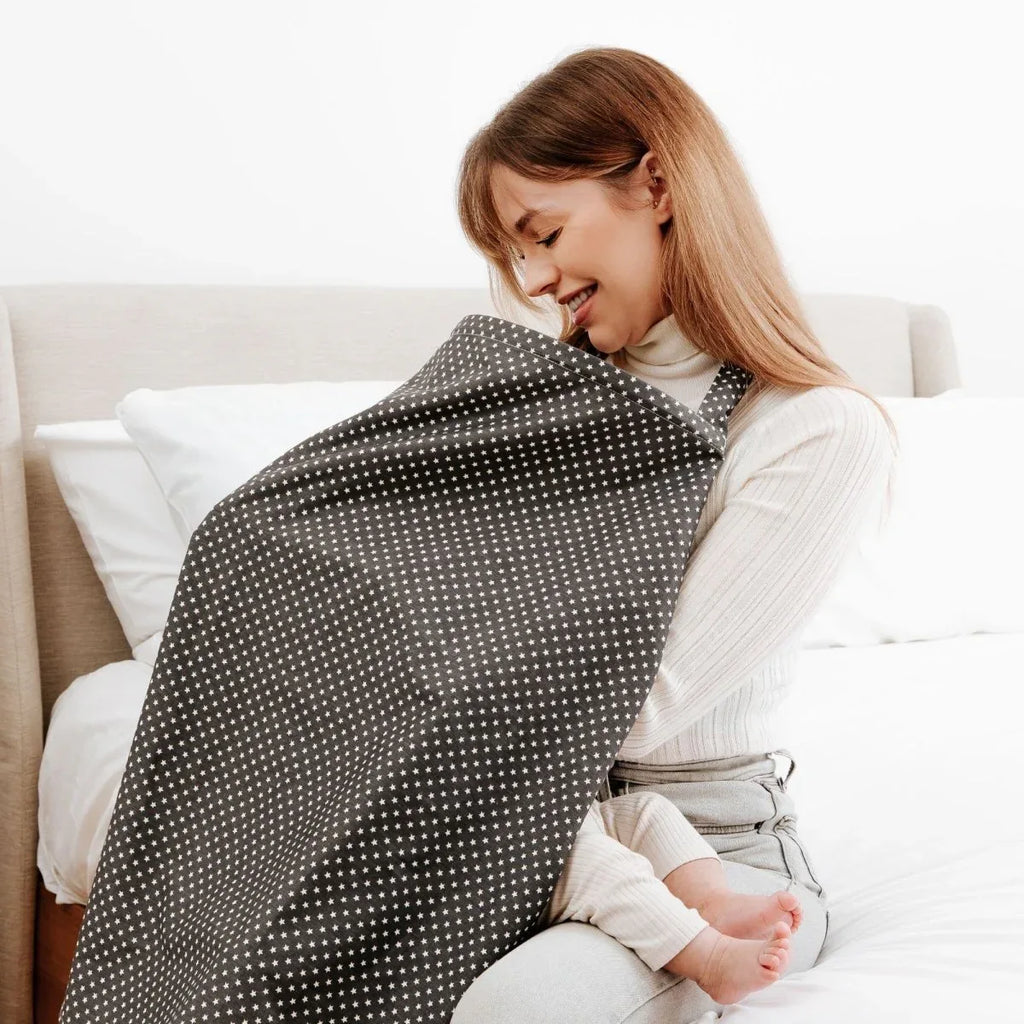 Breastfeed Apron - White Stars - Bobobiy