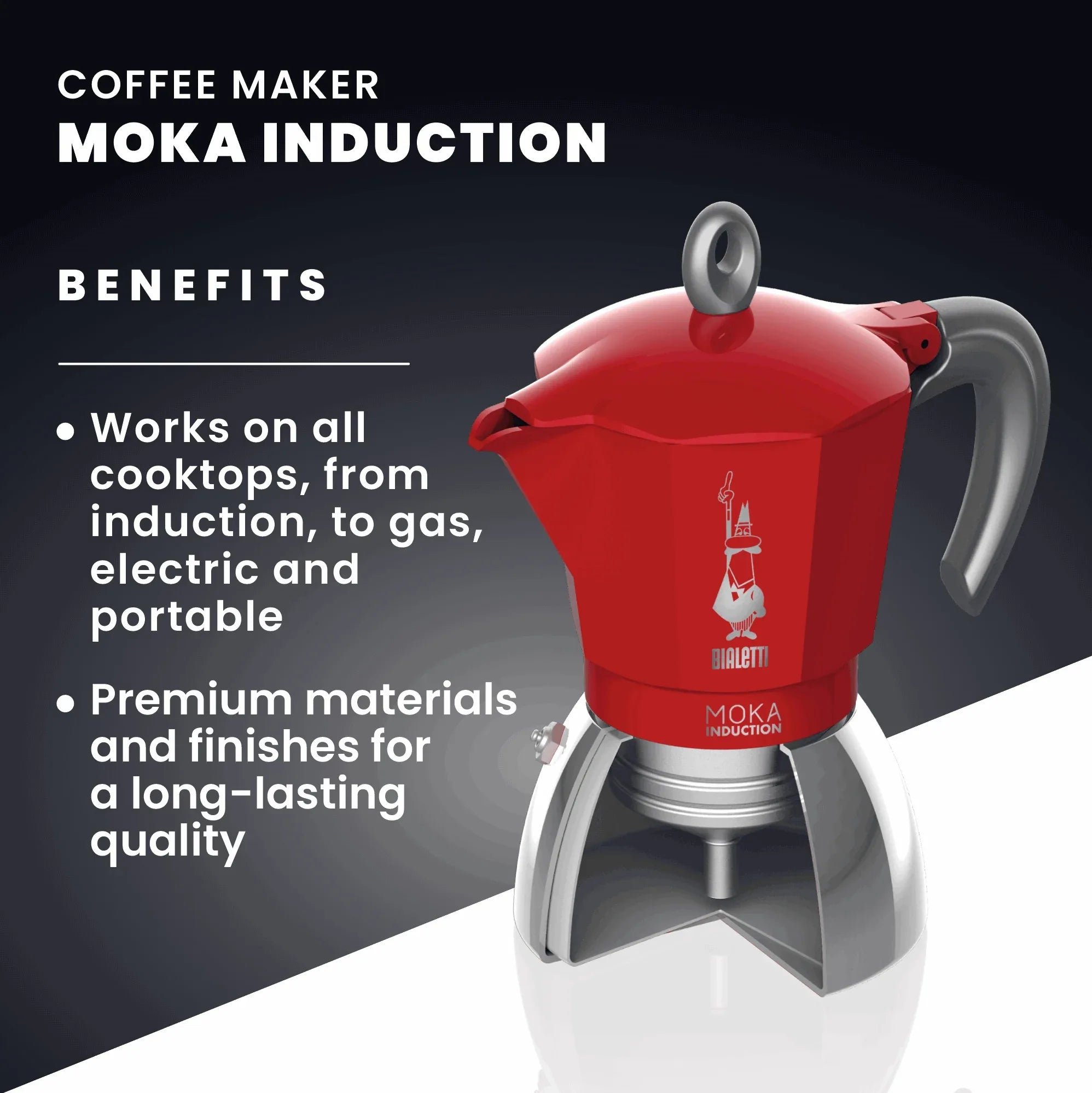 Bialetti Moka Induction Stovetop Coffee Maker - Bobobiy