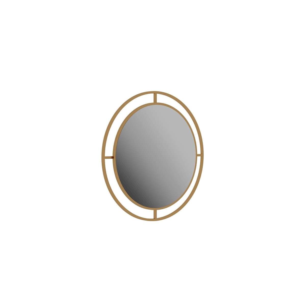 Oval wall mirror with gold ring frame